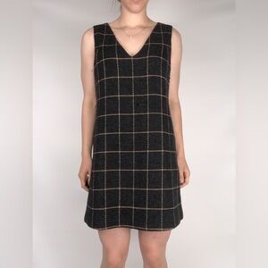 NWT SUISTUDIO Wool‎ Grey Check Shirt Mini Dress Size 8